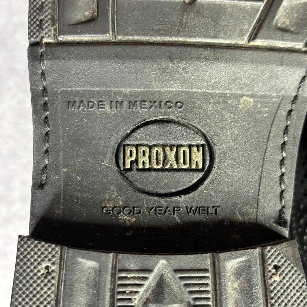 Proxon Wingtip Oxford Men 11 Black Steel Toe Leather Brogue Workwear ASTM 241311
